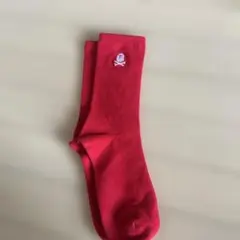 A BATHING APE スカルロゴ 刺繍 ソックス レッド