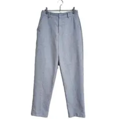 スラックス パンツ L相当 グレー テーパード センタープレス きれいめ 上品