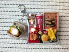 ガチャ詰め風ポーチ　キャンディーバッグキーホルダー　バーガーセット【C】