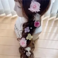 ラプンツェル髪飾り Uピン仕上げ パステル