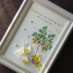 レモンとウサギちゃん 春 Flower シーグラスアート