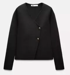 ZARA アシンメトリーニットジャケット　M