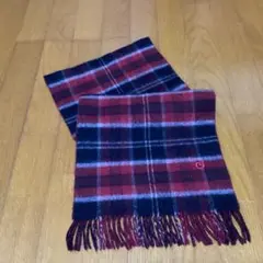 マフラー 赤×黒×グレー リバーシブル　美品　ウール