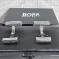 HUGO BOSS バータイプカフリンクス シルバー/パープル