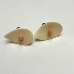 もも茶様⭐︎#5196 ヴィンテージ イヤリング オーバル フラワー 