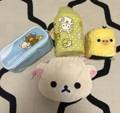 リラックマ 巾着ポーチ ゴミ箱　筆箱　ペン立てセット