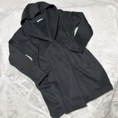 RETRO GIRL フード付き黒ロングコート