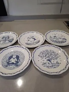 NIKKO　ニッコー　テディベアシリーズ　ケーキ皿16センチ 5枚セット