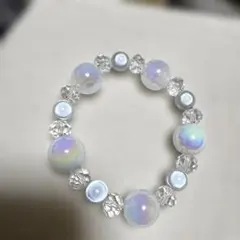 オーロラ色ビーズのブレスレット