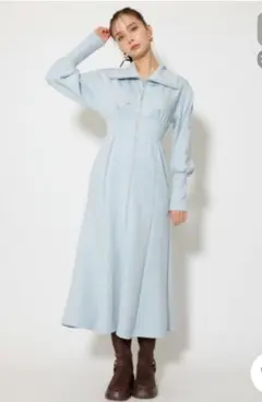 rienda フラワーモチーフスウェットワンピース