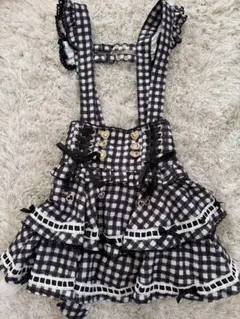 LIZLISA リズリサ　はしごリボンギンガムティアードスカパン