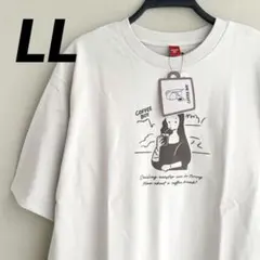 新品　メンズ　コーヒーボーイ　モナリザ　Tシャツ　フロッキープリント　綿　LL