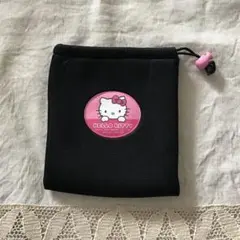 ハローキティ 巾着　バッグ　レトロ　黒