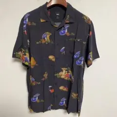 VANS アロハシャツ キノコ柄 総柄 ブラック Lサイズのサムネイル