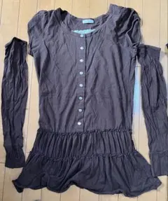 授乳服　LLサイズ　ミルフェルム　アームカバー付　ブラウン