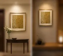 幸松令子 金箔日本画「樹」 幸松春江長女/山口華楊孫弟子 直筆手紙