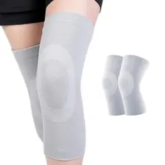 膝サポーター 保温 膝ウォーマー 冷え対策 薄手 2枚 男女兼用 M グレー