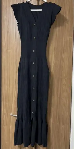 snidel フロントボタンニットワンピース ロング
