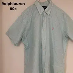 90s ラルフローレン ストライプBDシャツ 刺繍ポニー