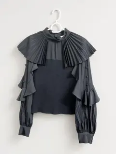 【SLY 】FRILL SLEEVES DOCKING TOPS/ブラック