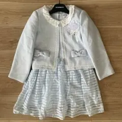 キャサリンコテージ フォーマルワンピース　130 水色　ツイードジャケット