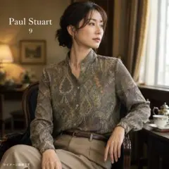 Paul Stuart ペイズリー柄 ウールシャツ 9号 総柄 日本製のサムネイル