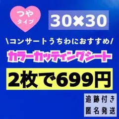 青　艶あり うちわ用 規定外 対応サイズ カッティングシート 2枚