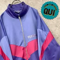 レア90s USA古着○リーボック 刺繍トラックジャケット パープル XL