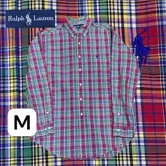 【342】Ralph Lauren チェック柄 長袖シャツ Mサイズ