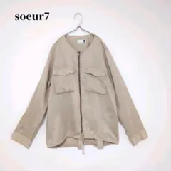 soeur7 スール 麻混 薄手 ジップアップ ブルゾンヤマダヤ