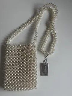 BEAUTY&YOUTH パールショルダーバッグ ホワイト