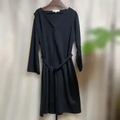 grove 黒 Vネック 長袖 ワンピースM