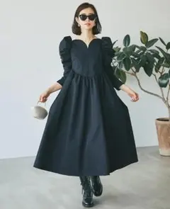 SEVEN TEN フロントタックボウタイワンピース(ネイビー) XS 再入荷】フロントタックボウタイワンピース(ネイビー) - seventen