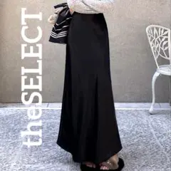 韓国 服 レディース スカート 黒 光沢 ロングスカート サテン 人気 ブラック