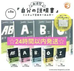 血液型 『自分の説明書』 ミニチュア豆本キーホルダー 全5種セット ガチャガチャ