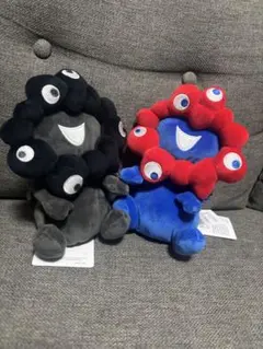 【最安値】ミャクミャクお手玉風ぬいぐるみS　黒　ノーマル（赤青）2点セット新品
