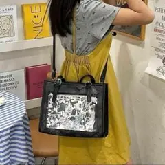 痛バッグ 黒 ブラック ショルダーバッグ トートバッグ 痛バ 推し活 ヲタ活