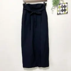 【センスオブプレイス】 ハイウエストスカート 黒 M～L相当 丈長め ウール