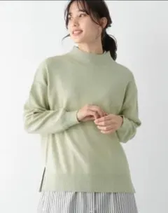 グローバルワーク メルティスタンドスリット プルオーバー ミントグリーン　L