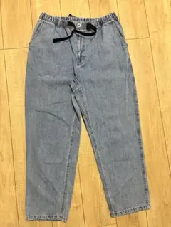ライトブルー ワイドパンツ コットン100%