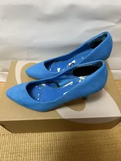 H&M スウェード　パンプス　水色