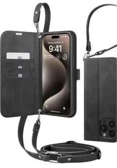 Spigen iPhone 15 Pro 手帳型 ショルダー ウォレット❣️