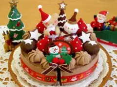 フェルト ままごと クリスマスケーキ 生チョコ 誕生祝 クリスマスプレゼント