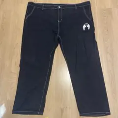 ウィングプリント 黒 ワークパンツ デニムパンツ