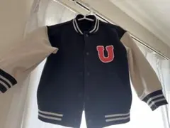 ボンバージャケット 黒と白 U刺繍