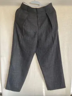【DIGAWEL】ウール混チェック1タックパンツ サイズ1 グレーのサムネイル
