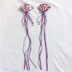 61-43 扇子　ヘアクリップ　2個　ヘアアクセサリー　和服　浴衣　着物