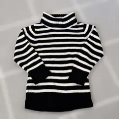 黒と白のストライプニットセーター 95cm