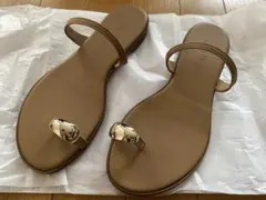 LE TALON サンダル ゴールドパーツ キャメル