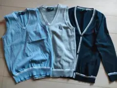 イーストボーイ　ライン　ニット　カーディガン　ベスト　３点　セット